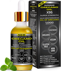 Organic oregano oil drops bottle