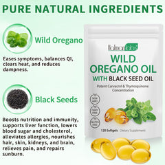 Organic oregano oil softgels packaging showing 6000mg