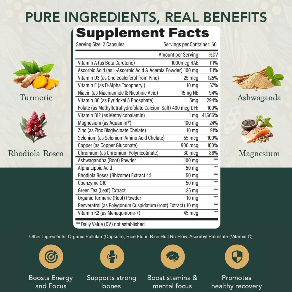 Organic pullulan capsules used in the men's multivitamin