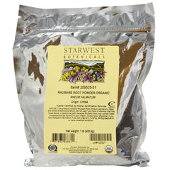 Close-up view of Organic Rhubarb Root Powder for tinctures or blends