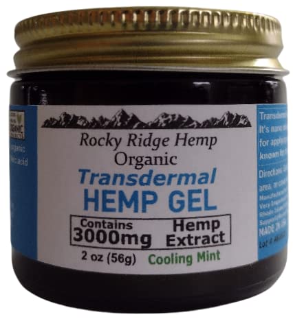 Front view of Organic Rocky Ridge Hemp Cooling Transdermal Gel 2oz tub