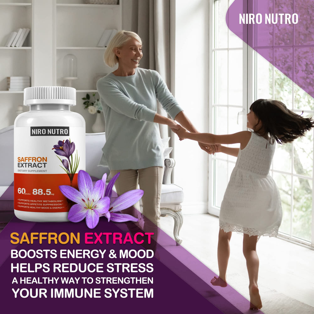 Organic saffron extract capsules for daily supplement