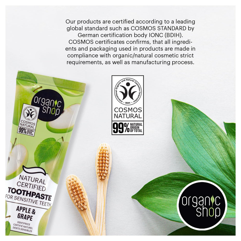 Organic Shop two-pack tubes beside a ruler for size and scale reference
