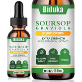 Organic soursop graviola liquid drops bottle with 60ml label