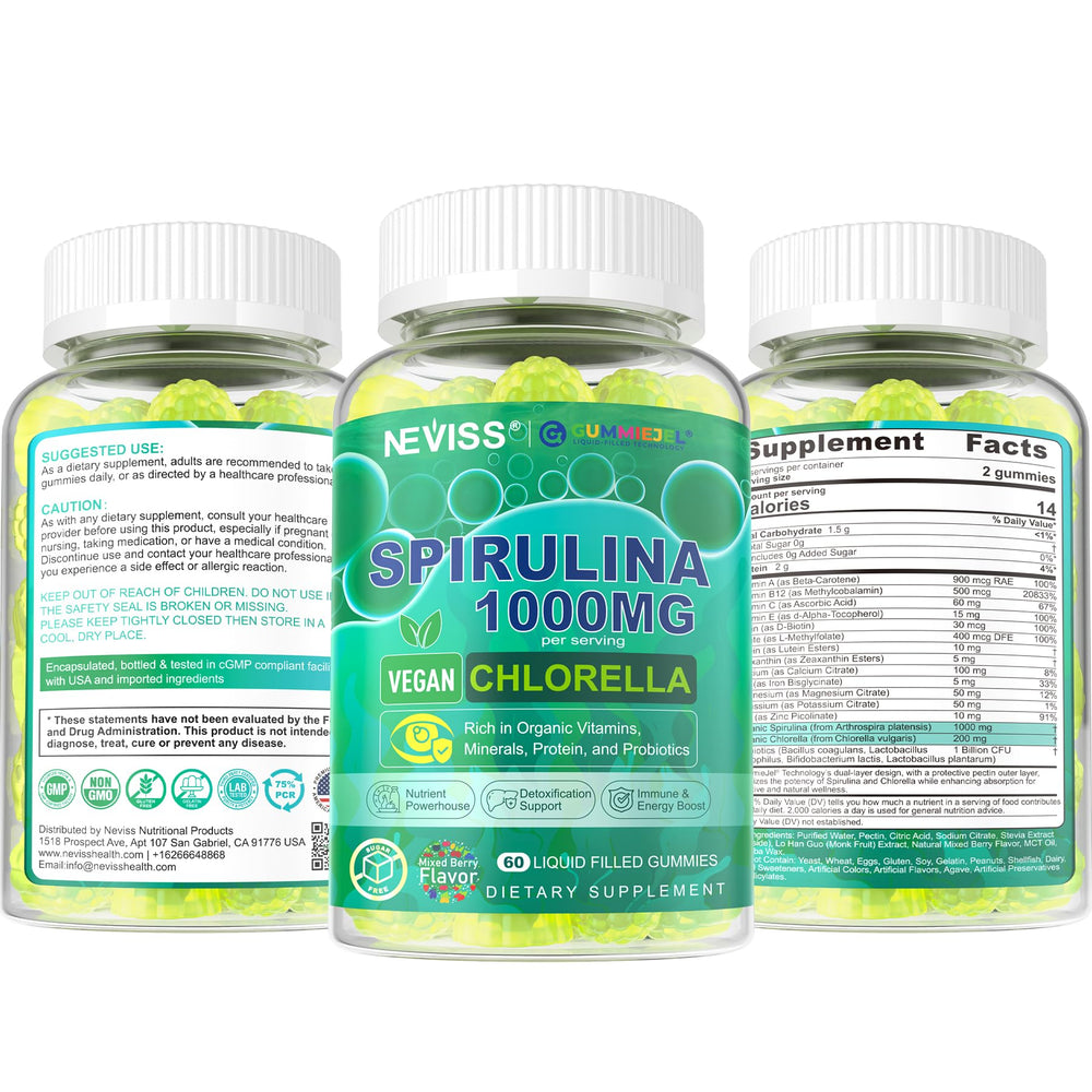 Product badges: vegan, non-GMO, gluten-free with gummies