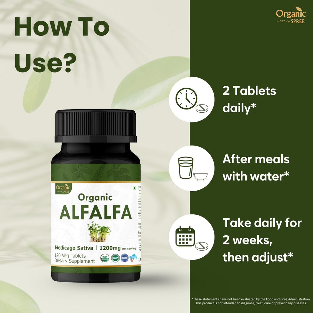 Ingredients: Medicago Sativa (alfalfa) on label