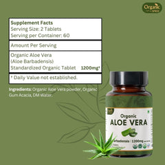 Ingredients panel of Organic Spree Aloe Vera Tablets