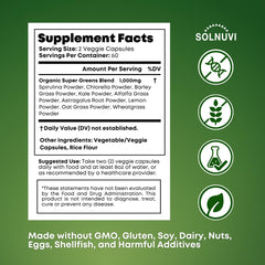 Close-up of Spirulina and Chlorella ingredients used in the supplement