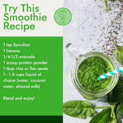 Spirulina powder added to a smoothie