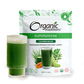 Organic Traditions Super Greens Powder cucumber melon flavor packaging