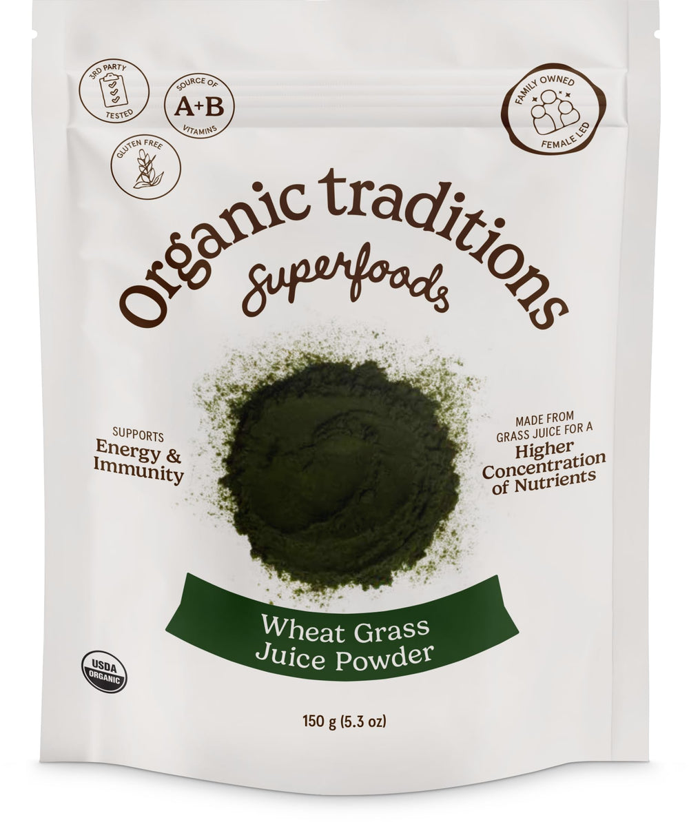 Organic Traditions Wheat Grass Powder 150g bag