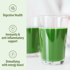Organic certified wheat grass powder label
