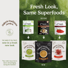 Vegan and non-GMO Organic Traditions wheat grass powder