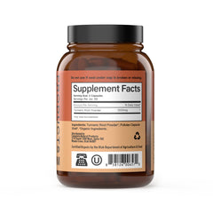 Turmeric Curcumin 600mg per serving label