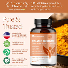Close-up of turmeric capsules on bottle label showing 1000mg per serve