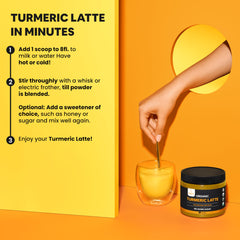 Close-up of USDA Organic seal on turmeric latte powder packaging