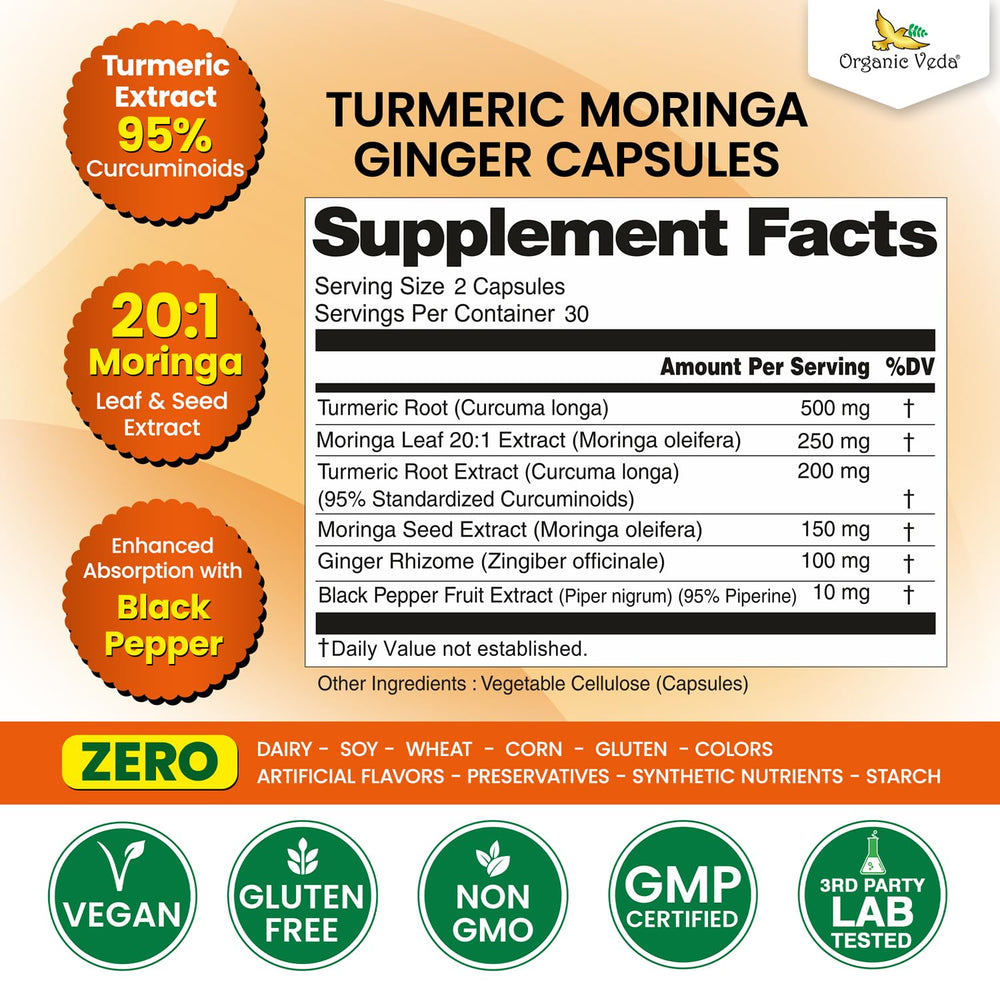 Close-up of 20:1 Moringa leaf extract label