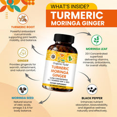 Black pepper and turmeric capsules lifestyle