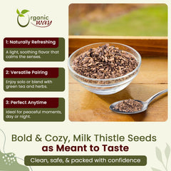 Whole milk thistle seeds ready for grinding