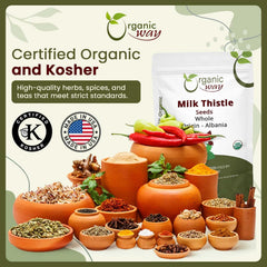 USDA Organic certification and gluten-free seal on packaging