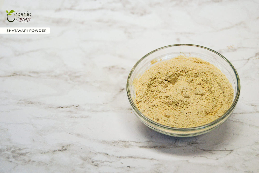 Front view of Organic Way Shatavari Powder packaging