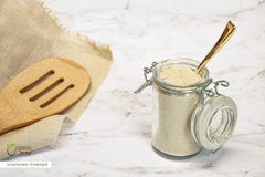 Natural, earthy setting highlighting organic Shatavari powder