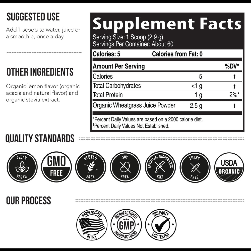 Nutritional highlights: chlorophyll, SOD, vitamins