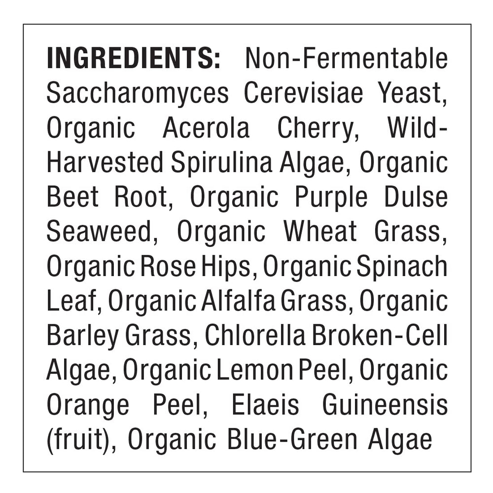 Organic, wild-harvested ingredients used in SuperFood 100