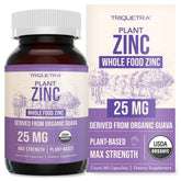 Bottle of Organic Zinc 25 mg derived from 100% whole-food zinc sourced from fruit