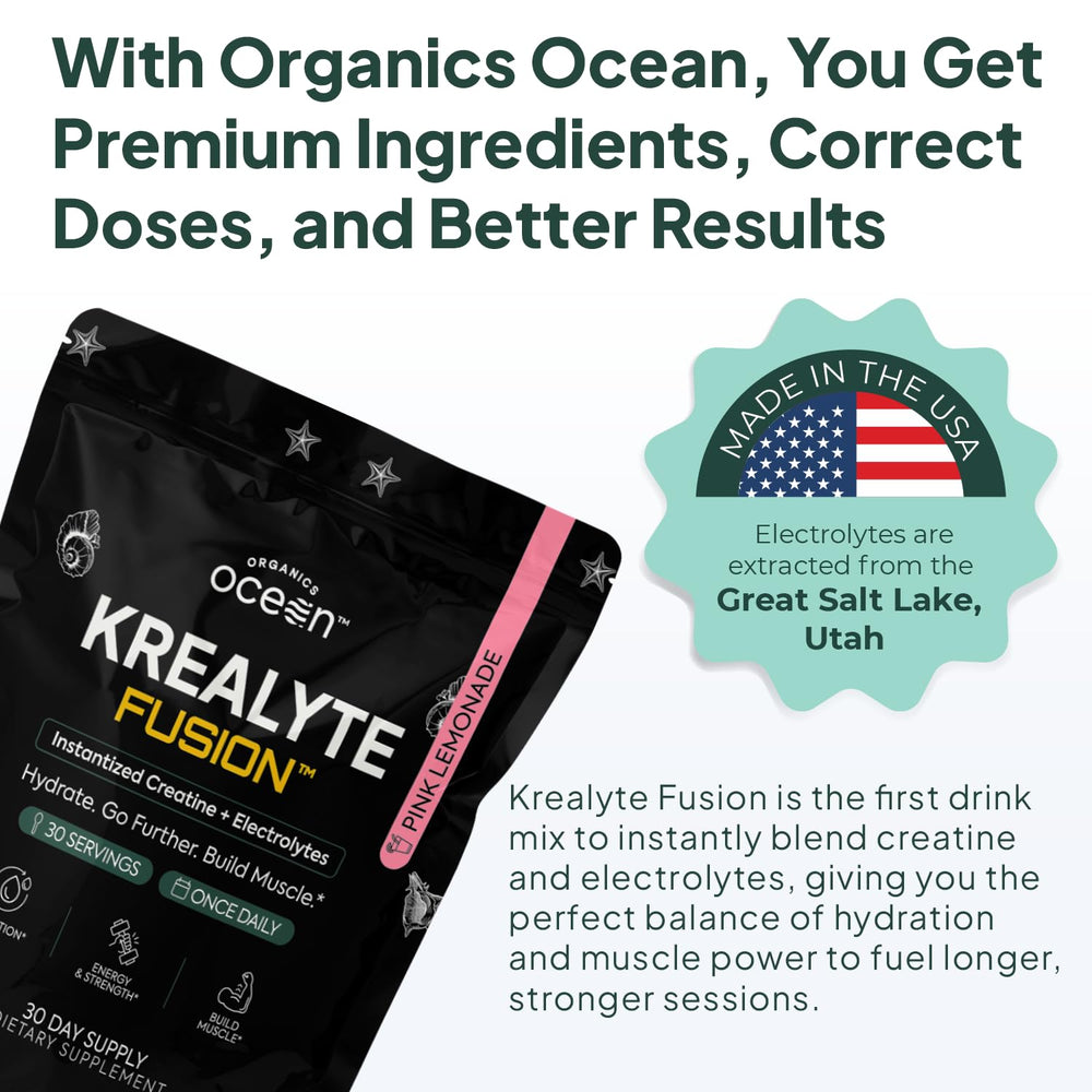 Krealyte Fusion packaging and sachets display