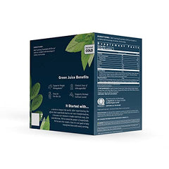 Nutrition facts panel on Organifi GO Packs Green Juice packaging