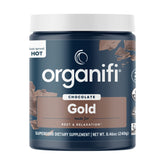 Cup of Organifi Gold Chocolate golden milk beverage