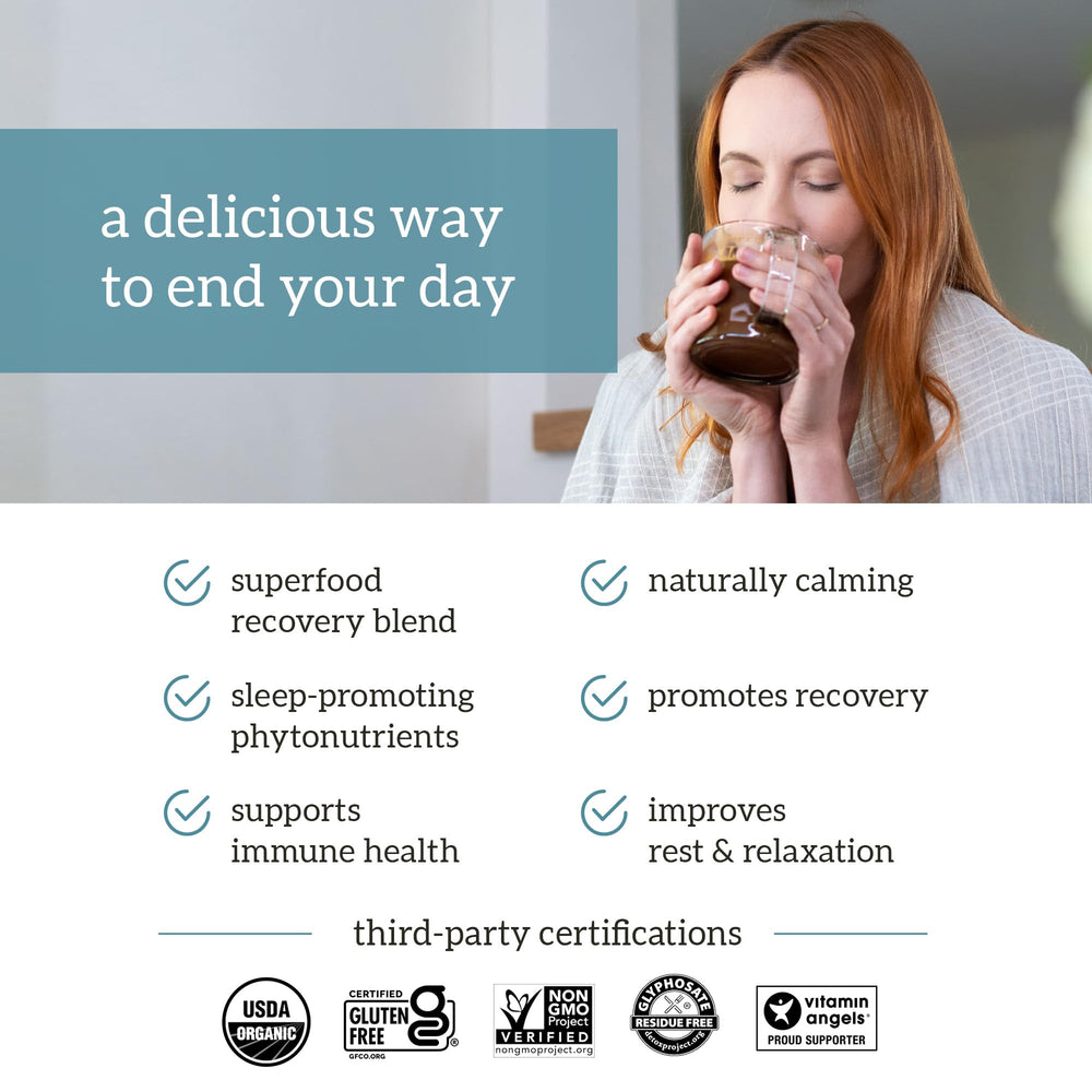 Close-up of Organifi Gold Chocolate powder