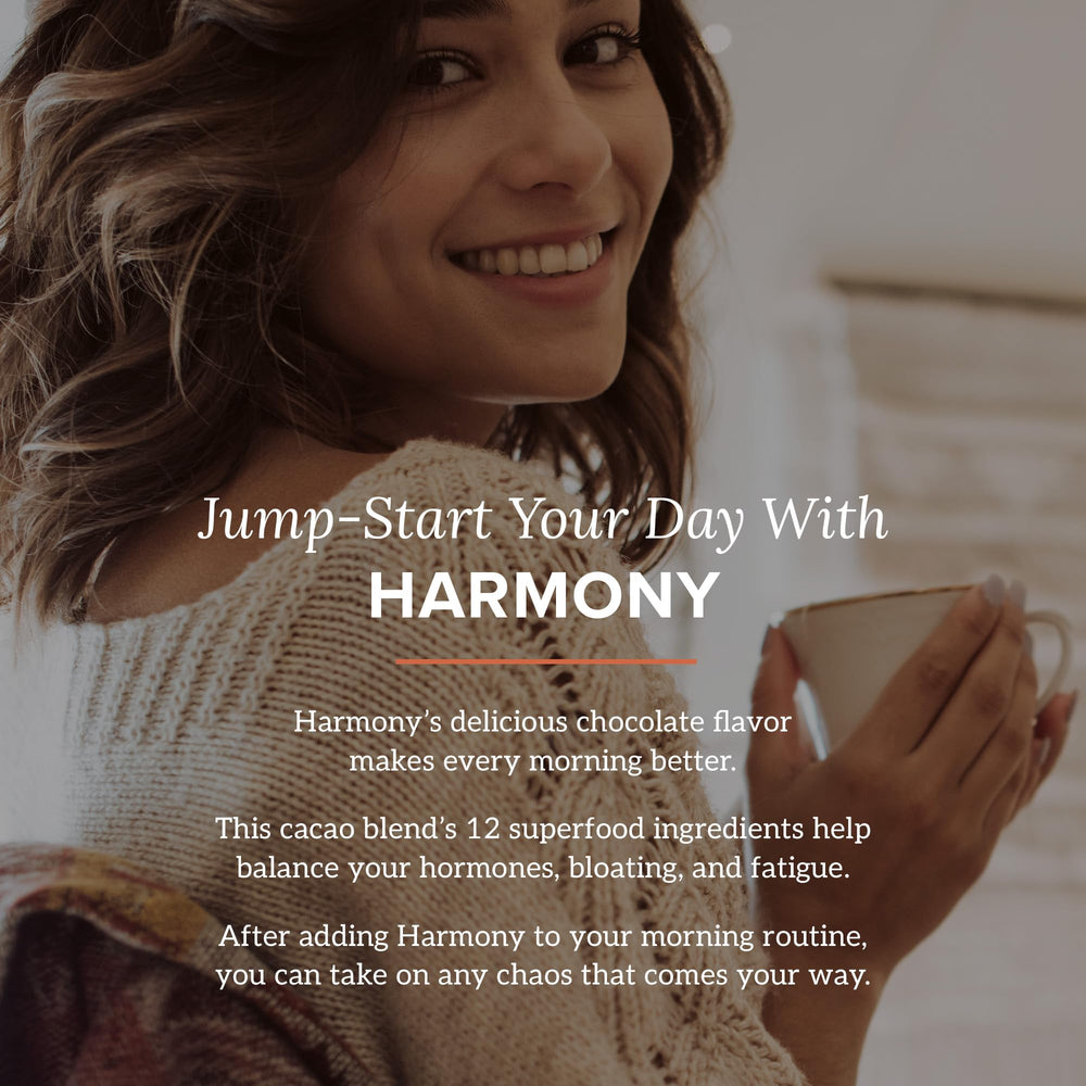 Close-up of Organifi Harmony cacao powder