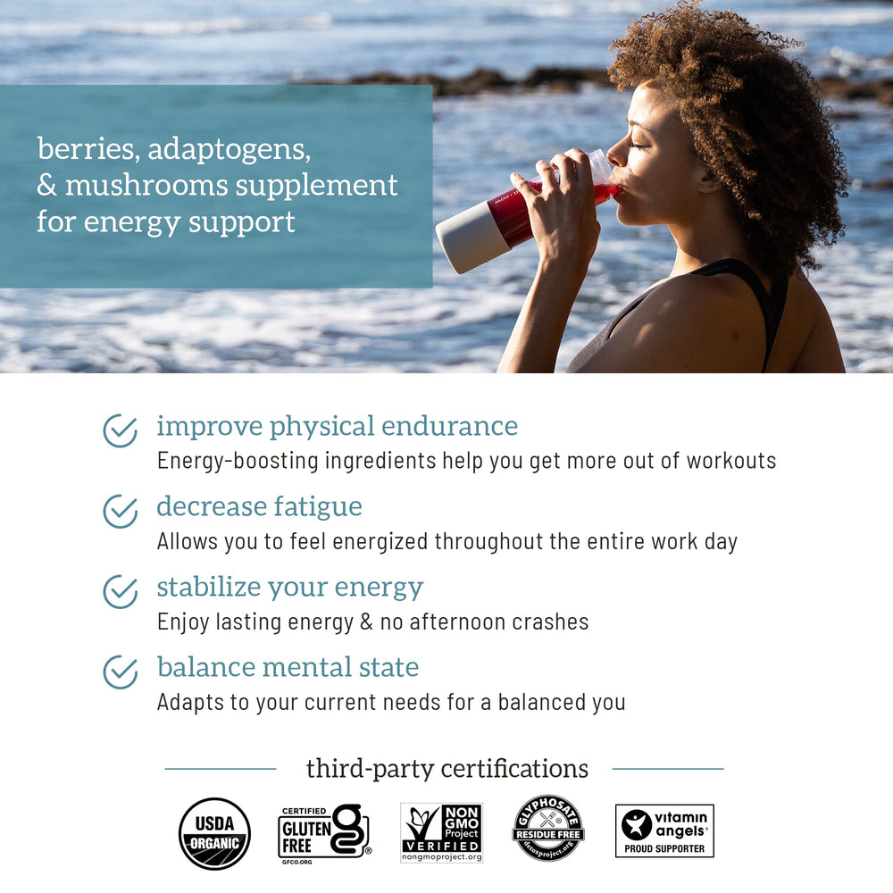 Organifi Red Juice immune-support blend with lemon and mushrooms