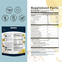 Close-up of Organifi Pure bottle with label