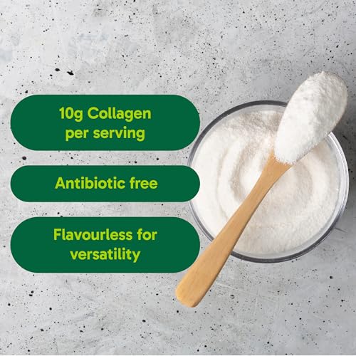 Collagen powder dissolved in a glass of water