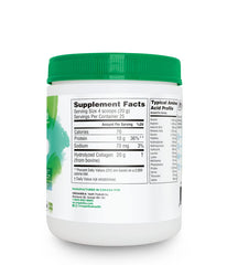 Scoop of collagen powder with measuring spoon