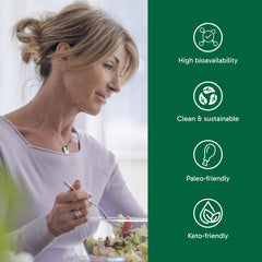 Side view of Organika Salmon Collagen bottle