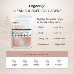 Clean sourced collagen ingredients: grass-fed beef, pollock, eggshell membrane