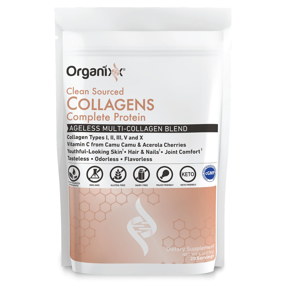 Organixx Collagen Peptides Powder unflavored 20 servings package