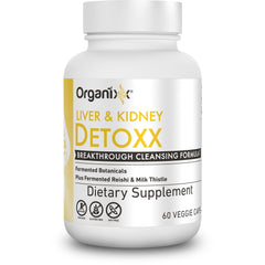 Organixx Kidney & Liver Support Cleanse bottle and tablets