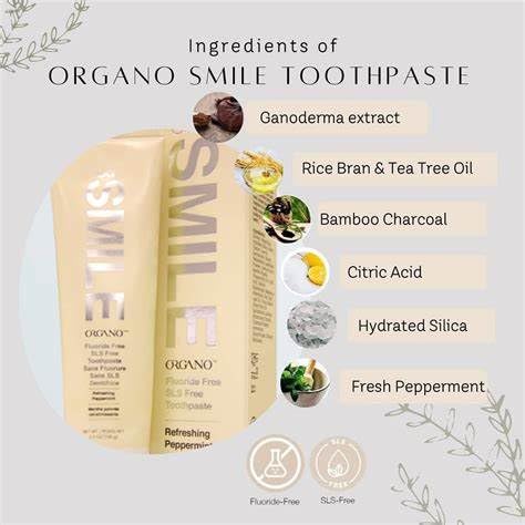 Close-up of ORGANO OG Smile toothpaste tube