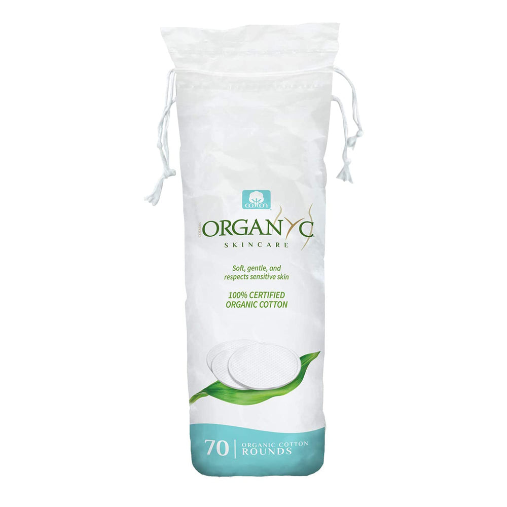 Organyc 70-count organic cotton rounds packaging
