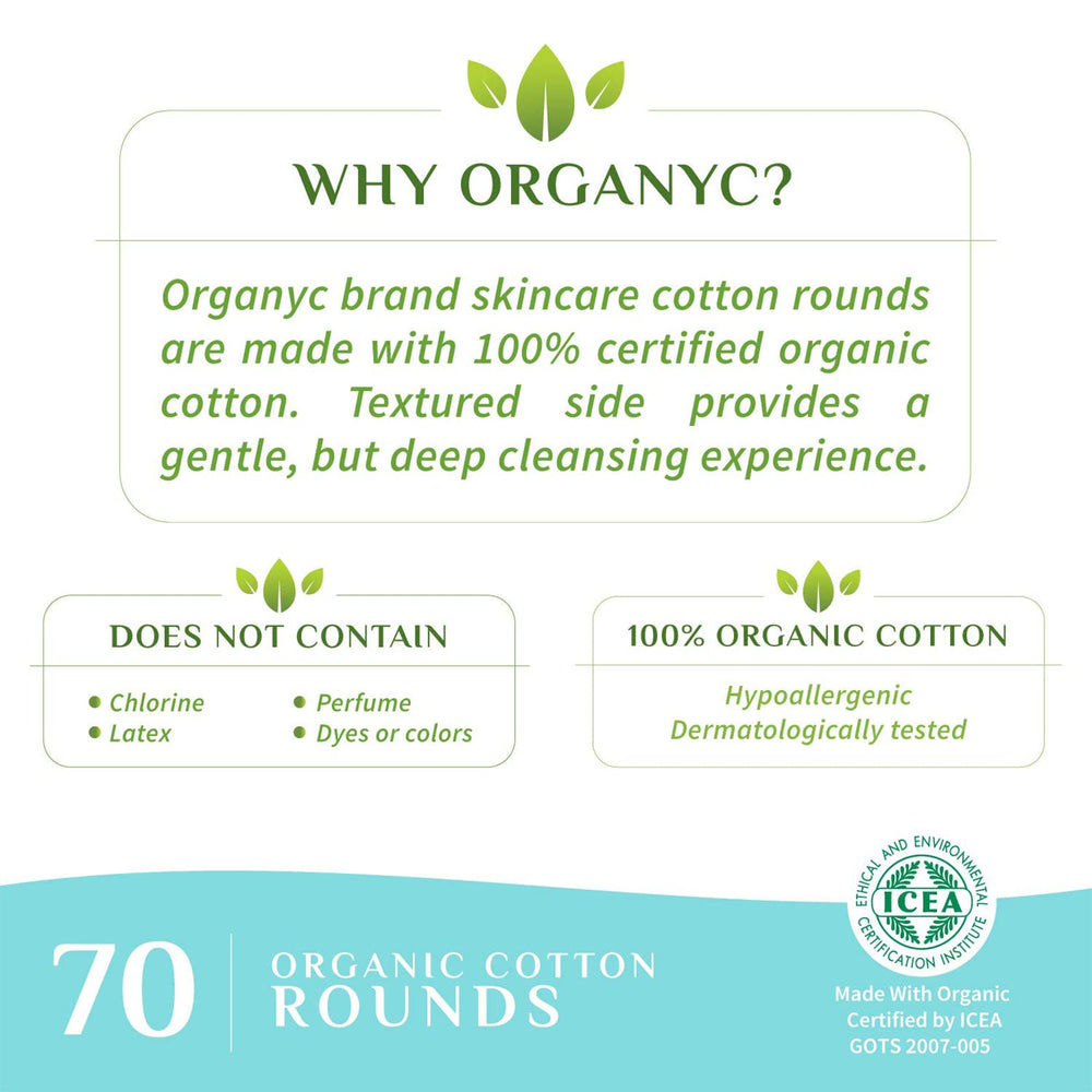 Close-up of Organyc 100% organic cotton rounds