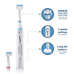 Pink replacement heads for Triple Bristle toothbrush