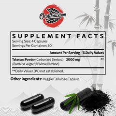 Diagram showing bamboo source for Takesumi activated charcoal