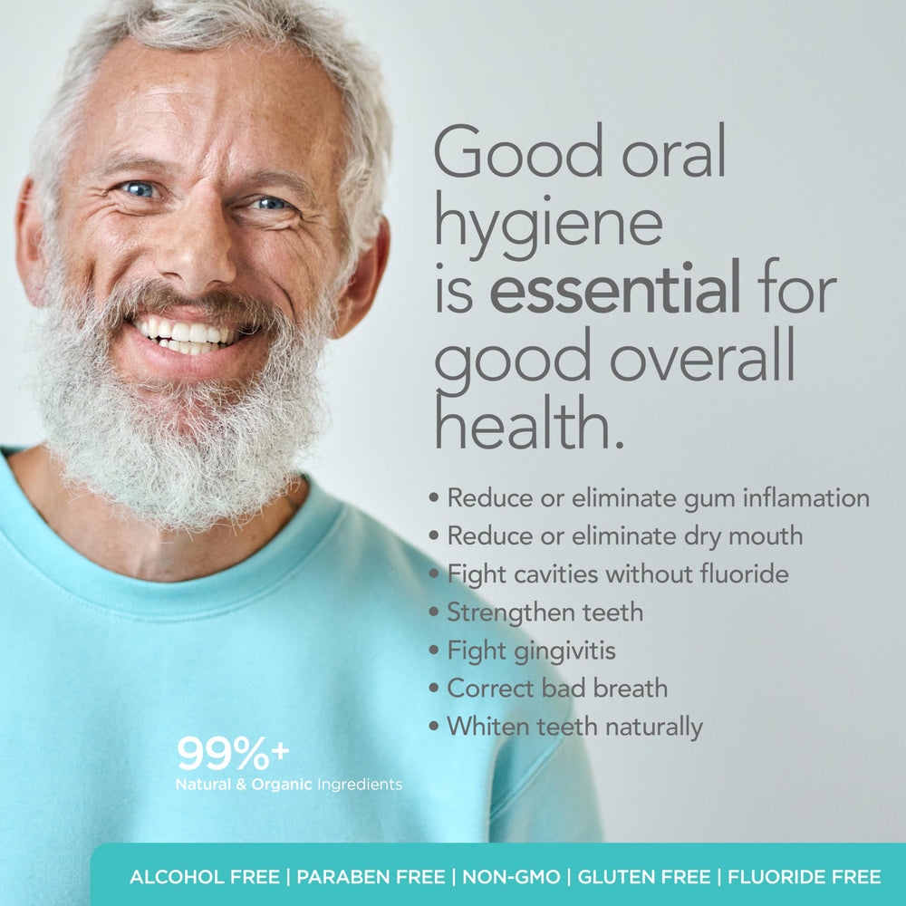 ORL mouthwash enamel strengthening and whitening benefits.