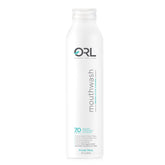 Front view of ORL natural alcohol-free mouthwash bottle with 7.0 pH balance (16.9 oz).