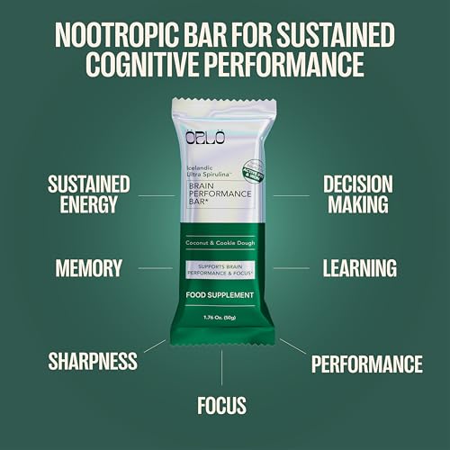 Orlo Brain Performance Bar ingredients spotlight with spirulina and L-theanine for clarity.